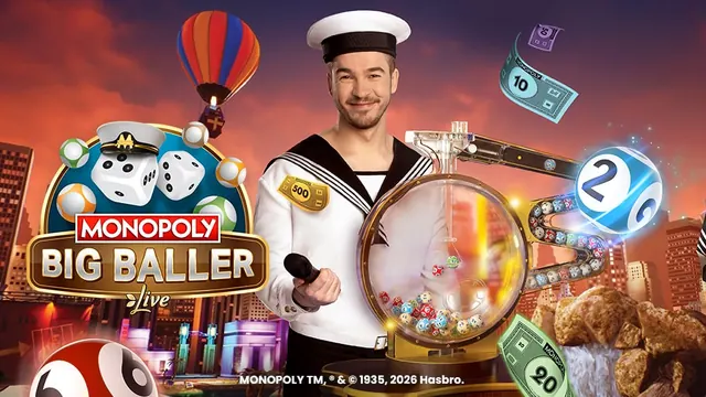 MONOPOLY Big Baller host and ball machine, Evolution